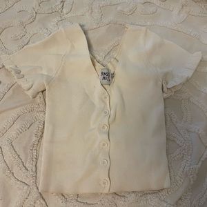 White crop button shirt princess polly